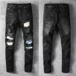 amiri jeans prix bas skinny fit ar6600 mide hole black